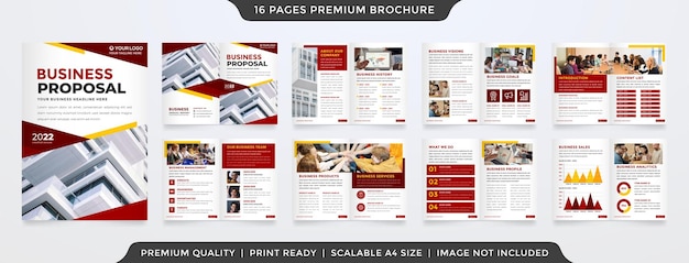 business brochure template with minimalist style use for company profile and annual report