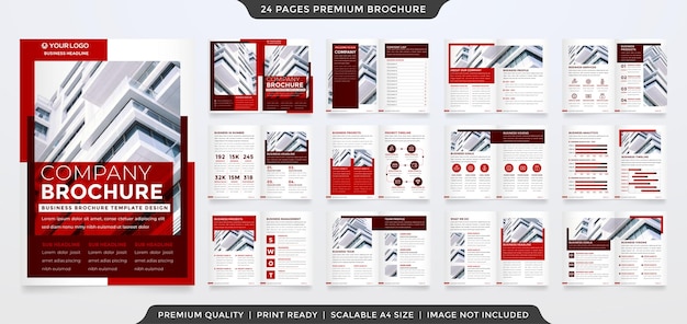 Modello di brochure aziendale con uso in stile minimalista per la relazione annuale aziendale