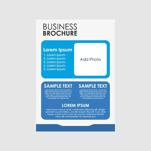 Business brochure template with space for text