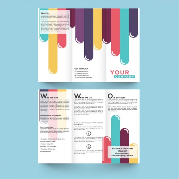 Vector business brochure with colorful shapes