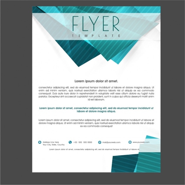 business brochure with geometric shapes in green tones