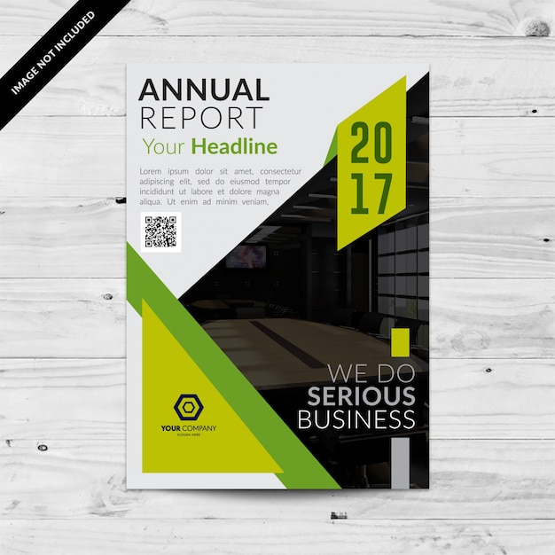 Vector business brochure with green details