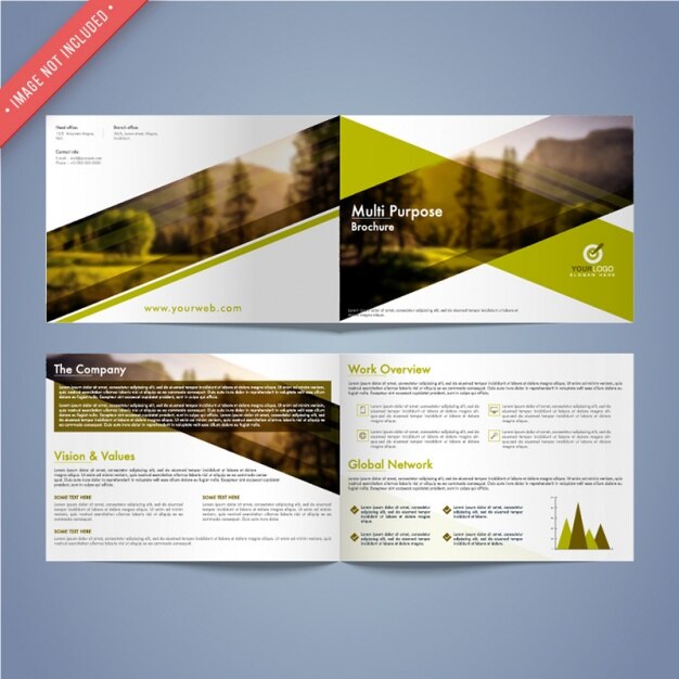 Vector business brochure with green elements