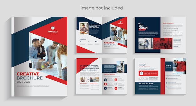 Vector business brochure with red and dark design elements