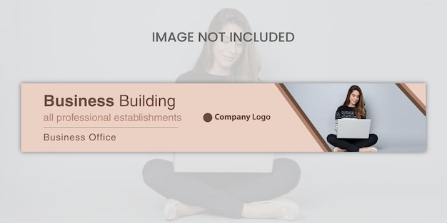 Business building women work linkedin cover template