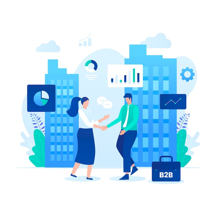 Vector business to business marketing concept.