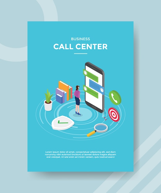 Business call center flyer template