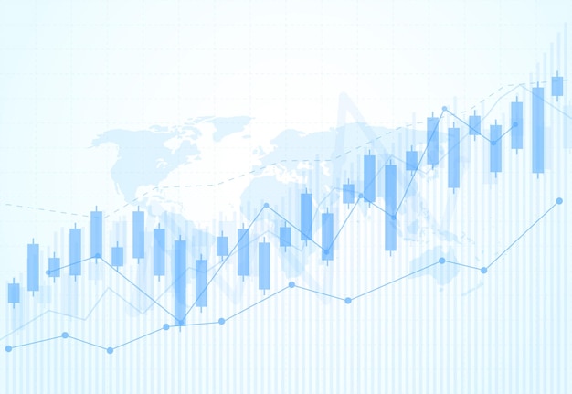 ベクトル 暗い背景デザインの株式市場投資取引のビジネス ローソク足棒グラフ 強気ポイント グラフのトレンド ベクトル図