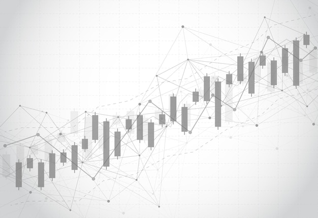 ベクトル 暗い背景の株式市場投資取引のビジネスキャンドルスティックグラフチャート