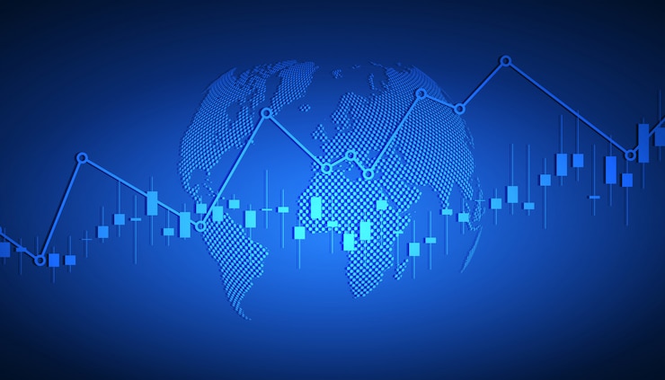 Vector business candle stick graph chart of stock market investment trading, bullish point, bearish point for business and financial concepts, reports and investment.   illustration