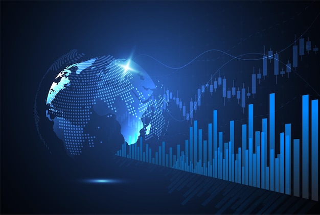 Business candle stick graph chart of stock market investment trading on white background design Bullish point Trend of graph Vector illustration