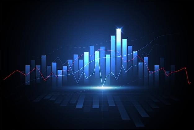 Business candle stick grafico grafico del mercato azionario trading di investimento su sfondo bianco design punto rialzista andamento del grafico illustrazione vettoriale