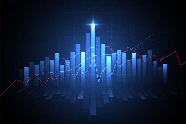 白い背景デザインの株式市場投資取引のビジネスローソク足グラフチャート強気なポイントグラフのトレンドベクトル図