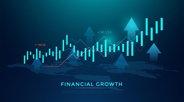 Vector business candle stick graph chart of stock market investment trading