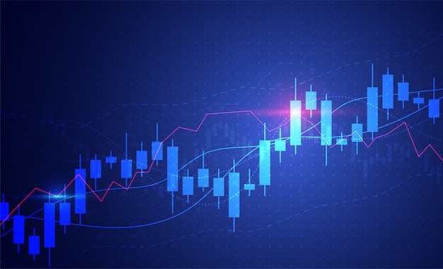 주식 시장 투자의 비즈니스 캔들 스틱 그래프 차트