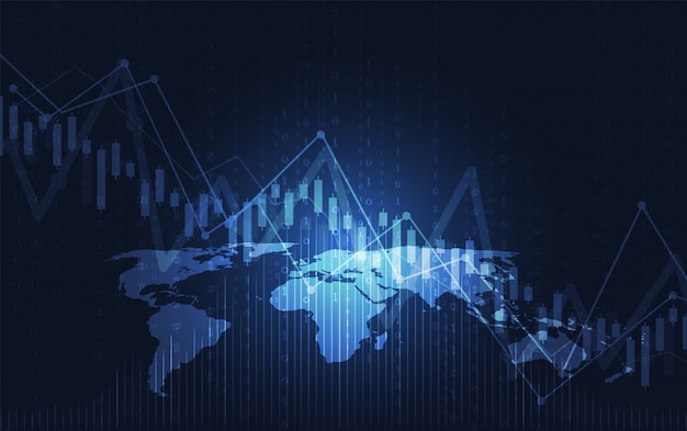 Business candle stick graph chart of stock market investment