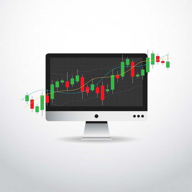 주식 시장 투자의 비즈니스 캔들 스틱 그래프 차트