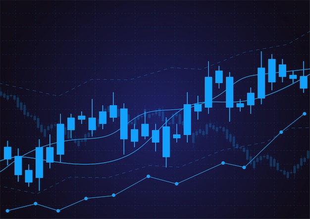 Business candle stick graph chart of stock market