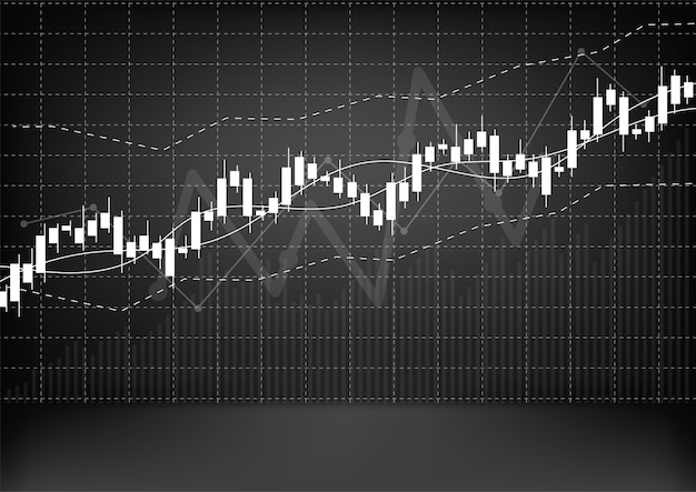 Business candle stick graph chart of stock market