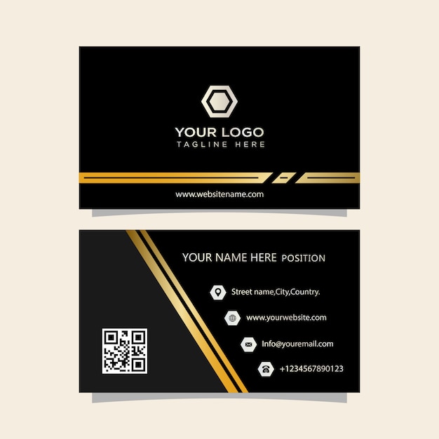 Business card black and gold