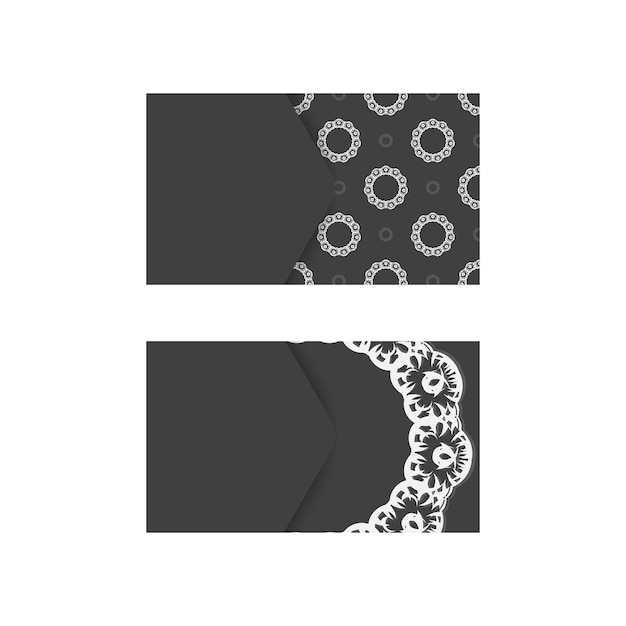 business card in black with a luxurious white pattern for your business
