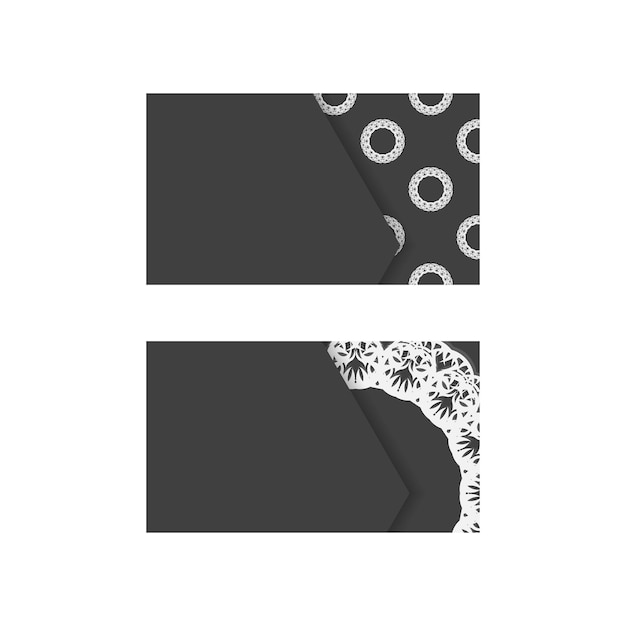 business card in black with vintage white ornaments for your personality.