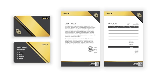 Vector business card and blank simple colorful design document design template for office company