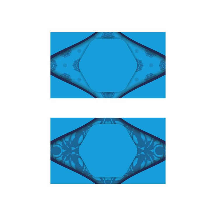 Vector business card in blue with an abstract pattern for your personality.