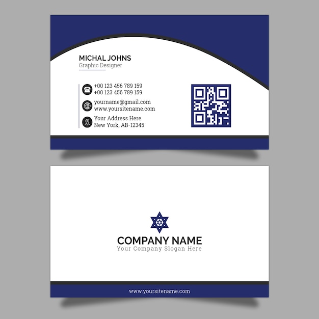 Business card in blue