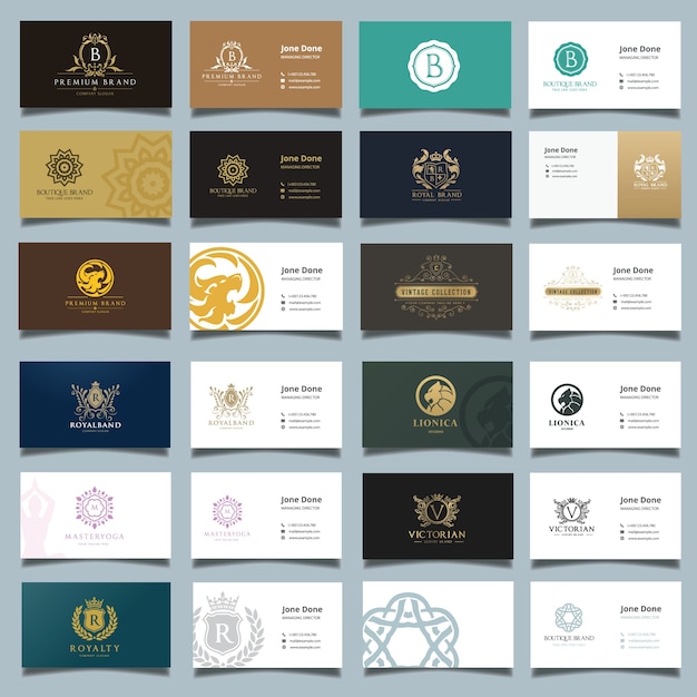 Business card and brand identity template. logo collection set.