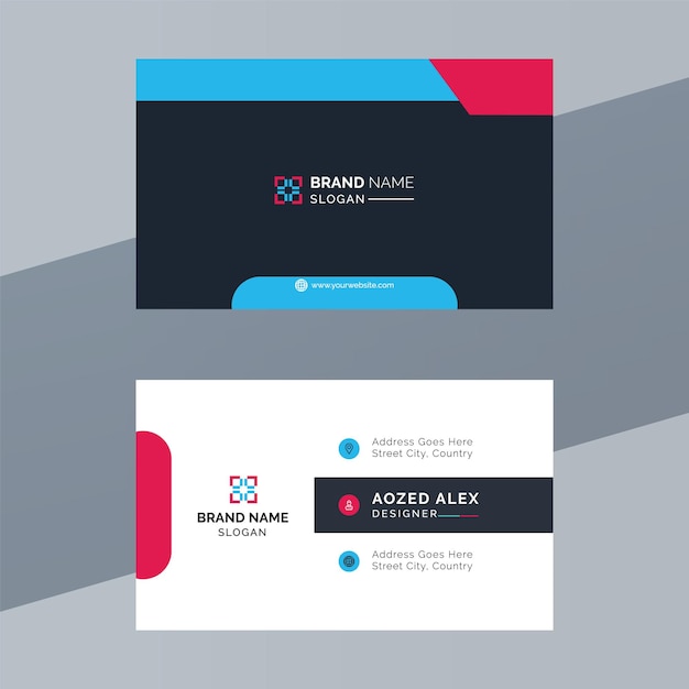 A business card for a brand name