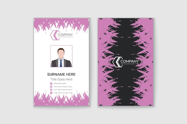 Vector business card business identity stationery with brush ink stains