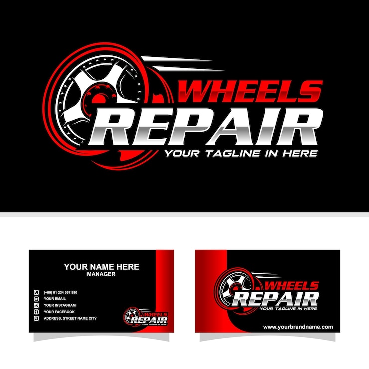 A business card for a car repair company