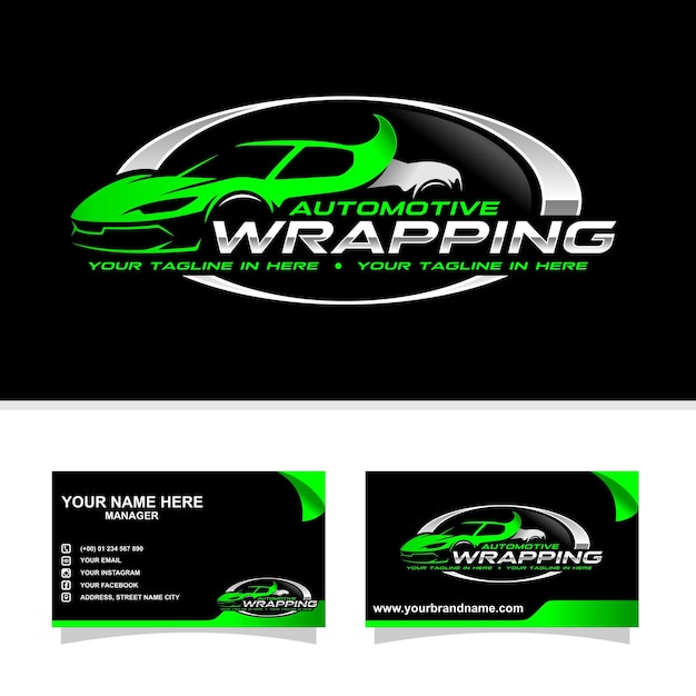 A business card for a car wrapping company.