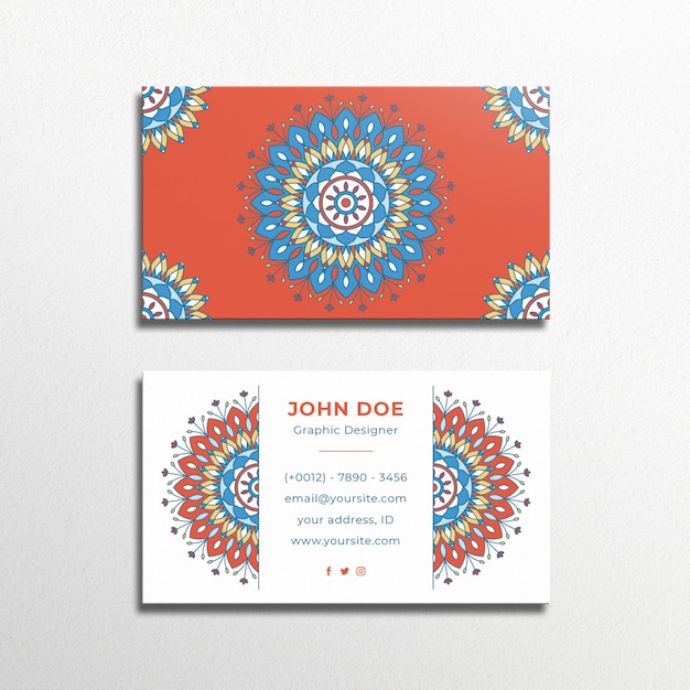 Business card colorful mandala