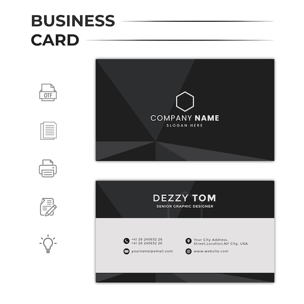 Vector a business card for a company called deygey tom.