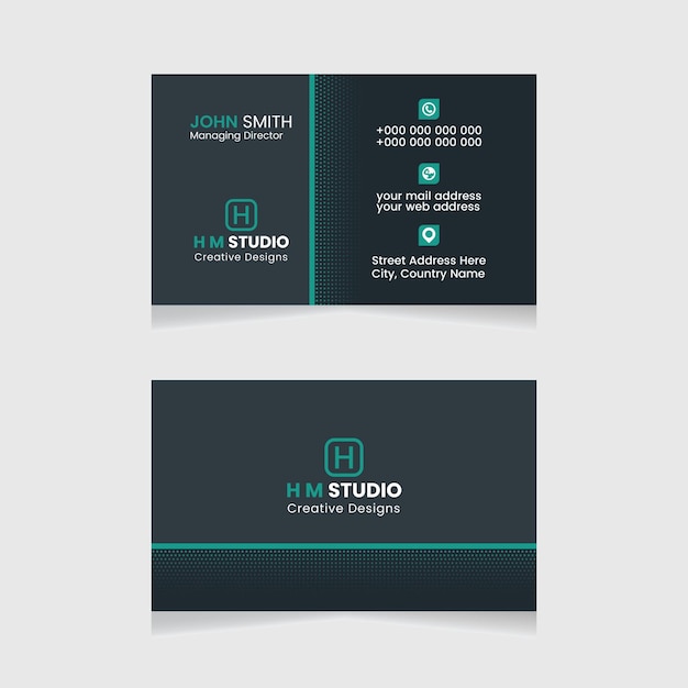 Vector a business card for a company called h studio.