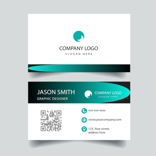 A business card for company logo that says, " company logo here ".