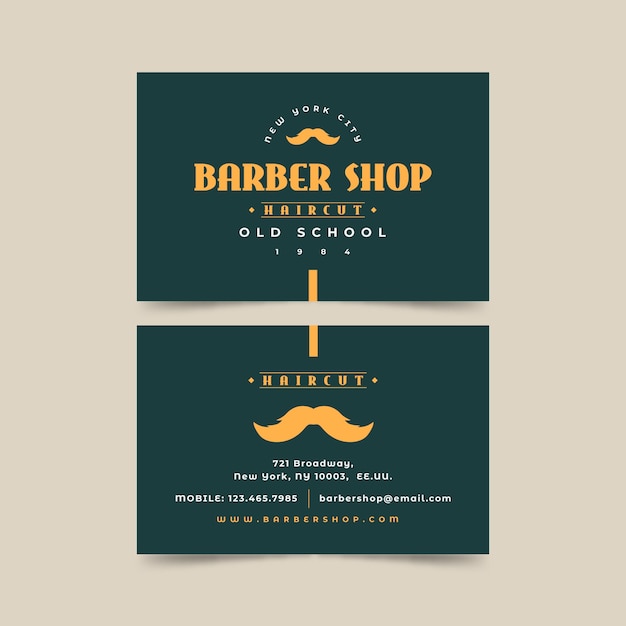 Vector business card concept for barber shop