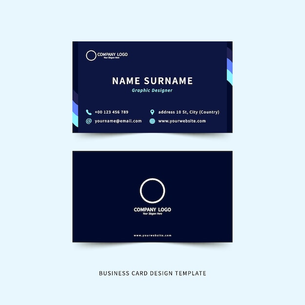 Vector business card dark blue vector design template