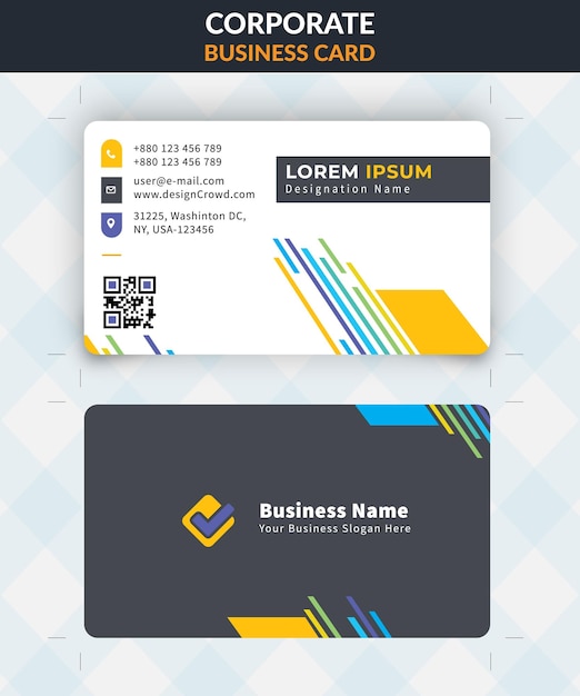 Business card design and background multicolor template for business purpose use