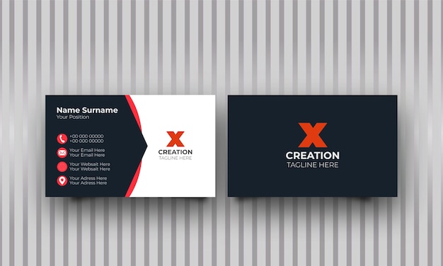 Vector business card design black and white business card