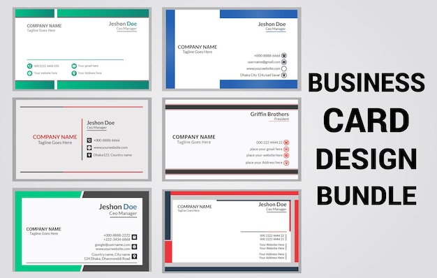 Business card design bundle, business card Template, visiting card set