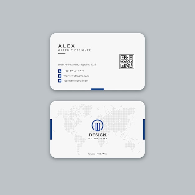 Vector a business card for a design company called alex.