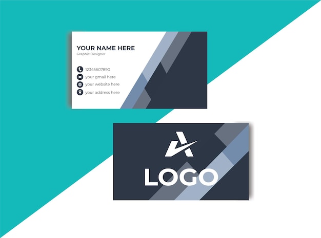 Business card design double sided business card template modern and clean style