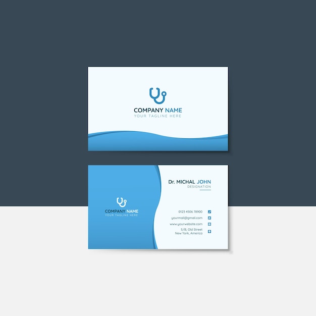 Business Card Design Editable Template For Medical