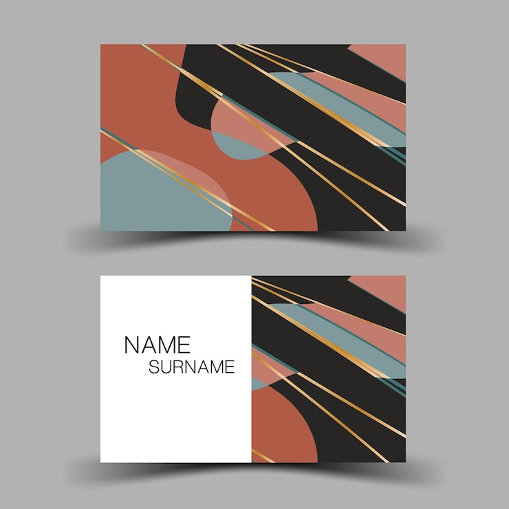 Vector business card design inspiration from memphis art editable vector design