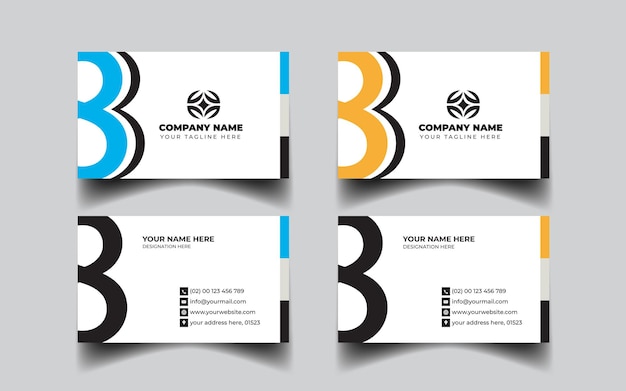Business card design template modern corporate business cards design