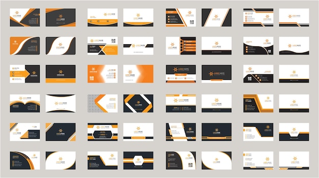 Business card design template set