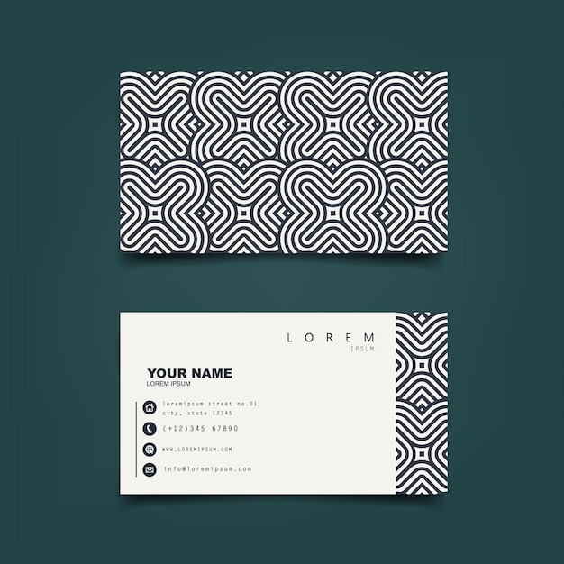 Vector business card design template with abstract geometric pattern vector illustration eps10